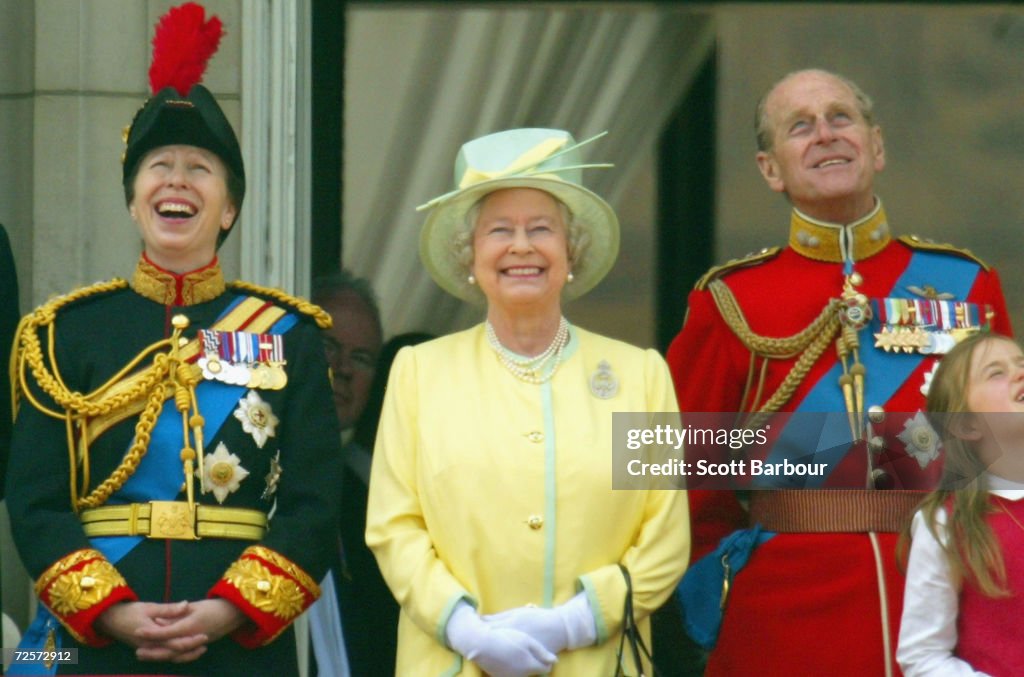 Britain's Princess Anne, Queen Elizabeth II and her husband the