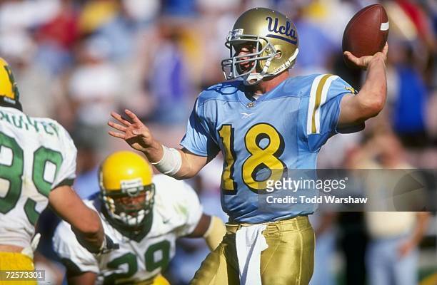 Quarterback Cade McNown of the UCLA Bruins in action during the game against the Oregon Ducks at the Rose Bowl in Pasadena, California. The Bruins...