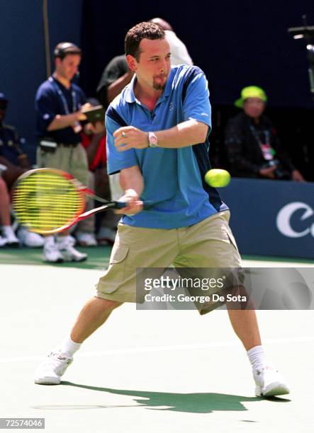 Vocalist Justin Jeffre of 98 degrees plays at the Arthur Ashe Kid's Day Family and Music Festival August 26, 2000 at the USTA National Tennis Center...