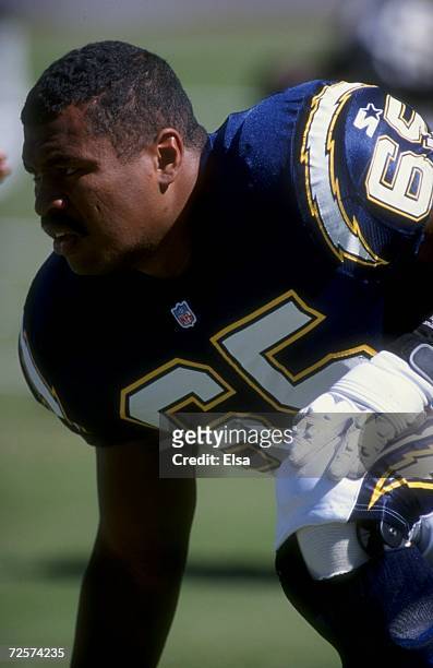 Tackle John Jackson of the San Diego Chargers looks on during the game against the Philadelphia Eagles at the Qualcomm Stadium in San Diego,...