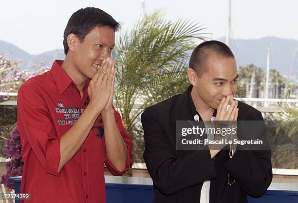 Actor Sakda Kaewbuadee and director Apichatpong Weerasethakul attend photocall for new Asian film "Sud Pralad " at Le Palais des Festival at the 57th...