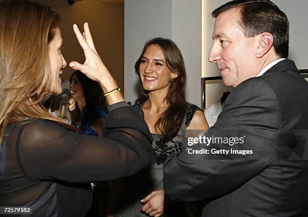 Event Chair Cristina Cuomo, Zani Gugelman and President and CEO of ESCADA, USA Lawrence C. DeParis talk at the Winter Wonderland Cocktail Party...