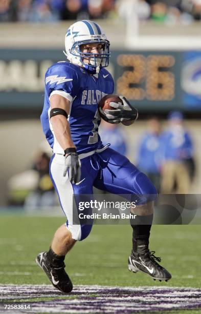 Chad Hall of the Air Force Falcons carries the ball during the game against the Notre Dame Fighting Irish on November 11, 2006 at Falcon Stadium on...