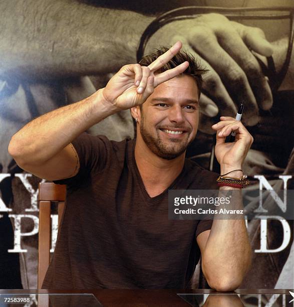 Singer Ricky Martin signs copies of his new album MTV Unplugged on November 16, 2006 at Corte Ingles Store in Madrid, Spain.