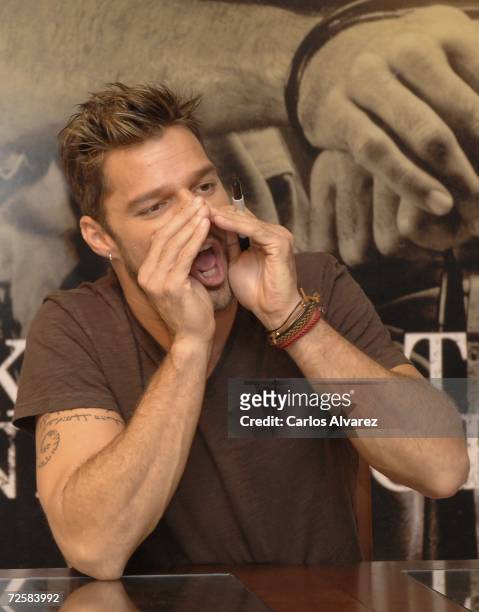 Singer Ricky Martin signs copies of his new album MTV Unplugged on November 16, 2006 at Corte Ingles Store in Madrid, Spain.
