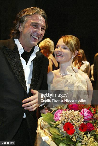 Chief editor Reinhard Haas and actress Karoline Herfurth attend the GQ Men Of The Year Awards, in the Prinzregententheater on November 16 2006, in...