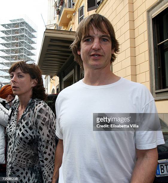 Actor William Mapother, Tom Cruise's cousin, and a friend go for a walk in central Rome on November 16, 2006 in Rome, Italy.