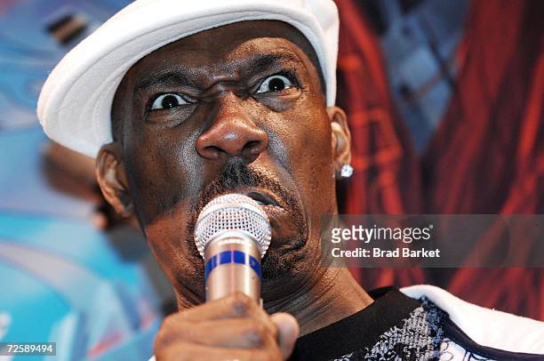 Comedian Charlie Murphy speaks at the Sony PlayStation 3 Launch Party at the Sony Style Store on November 16, 2006 in New York City. Sony allowed 400...