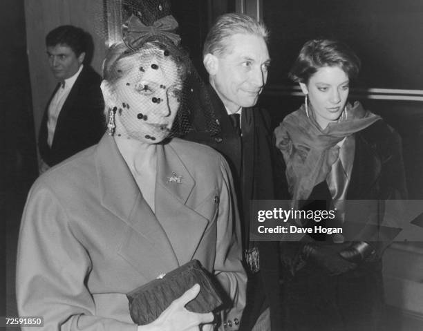 Drummer Charlie Watts of the Rolling Stones with his wife Shirley and daughter Seraphina at the Grammy Awards at Kensington Roof gardens, London,...