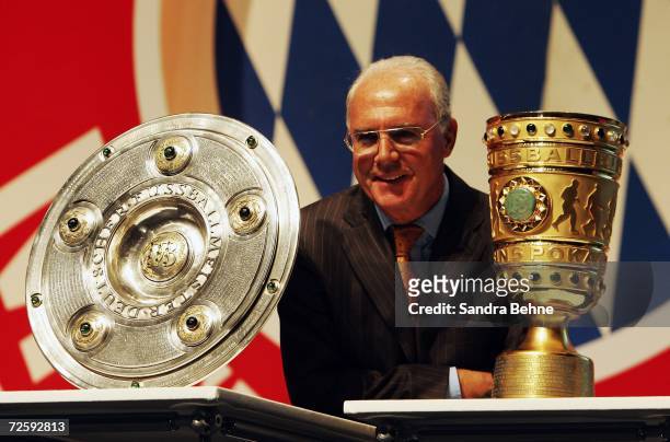 President Franz Beckenbauer poses during the general annual meeting of Bayern Munich at the Olympic Hall on November 17, 2006 in Munich, Germany.