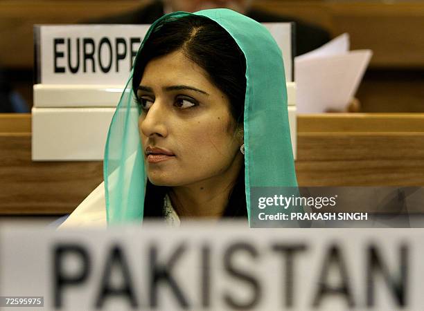 Hami Rabbani Pakistan delegate Hina Rabbani Khar listens to Afghanistan President ...