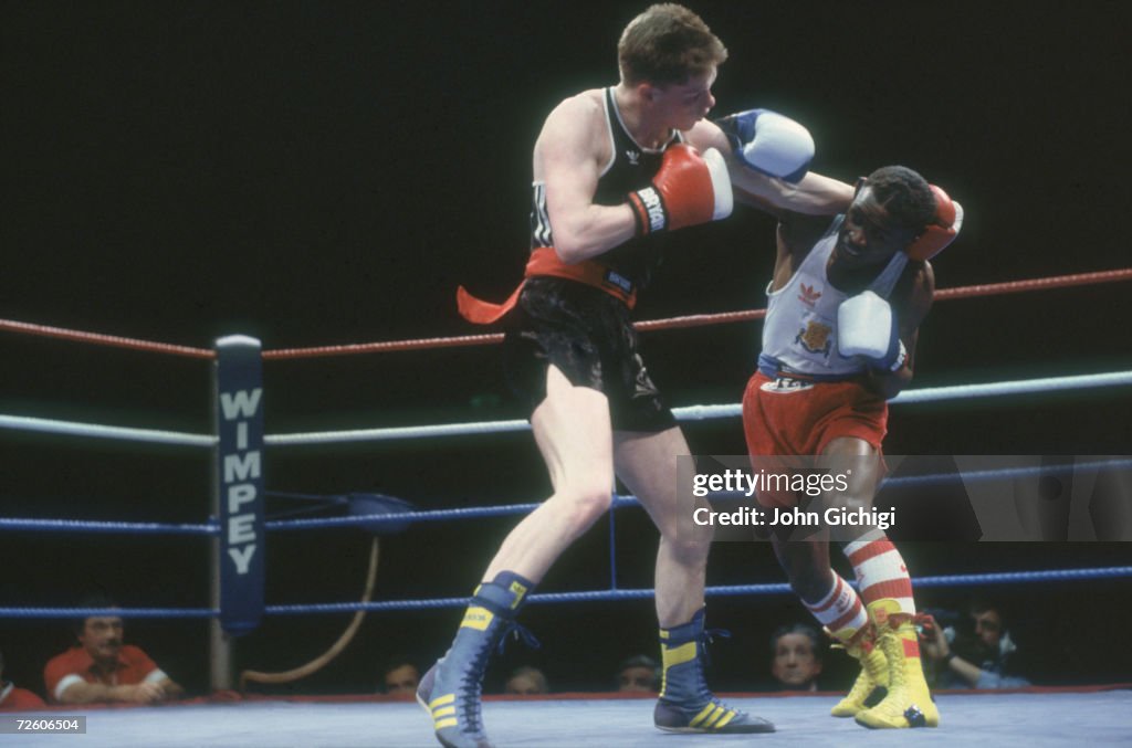 Colin Boxer British featherweight boxer Colin McMillan takes on David Anderson in ...