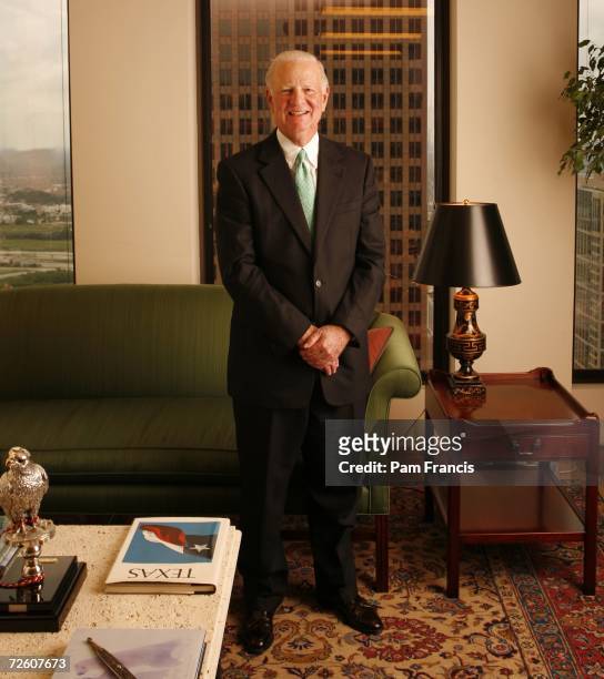Politician James A. Baker, III poses for portraits taken for a story on the Iraq Study Group on September 29, 2006 in Houston, Texas.