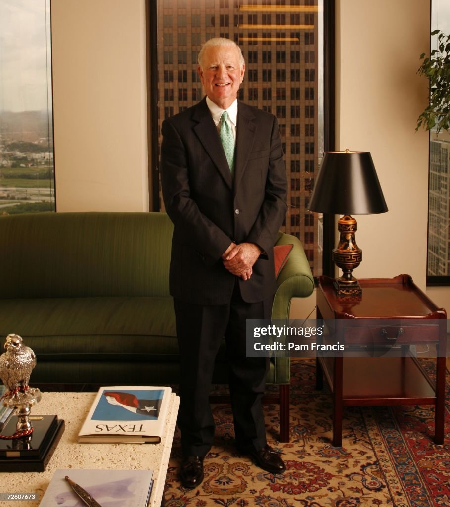 James A. Baker III in his Houston Office