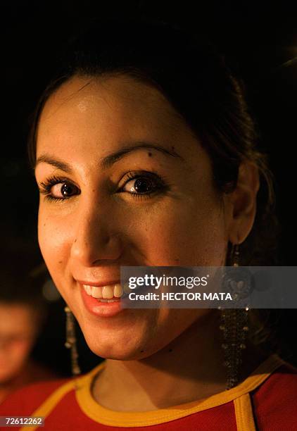 West Hollywood, UNITED STATES: A demonstrator poses for a portrait during the "Transgender Day of Remembrance" march in West Hollywood, CA, 20...