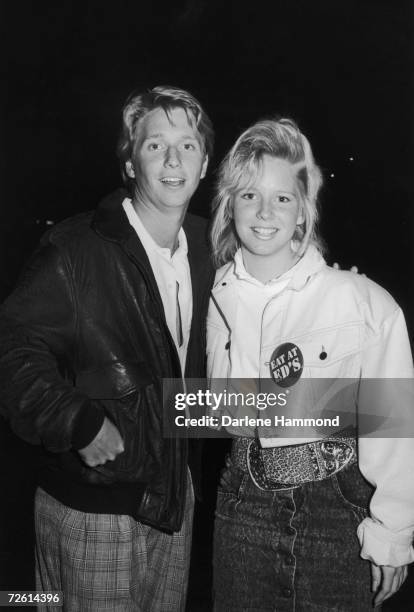 Lauralee Bell, star of the long-running American TV soap 'The Young and the Restless', with her brother Brad in Beverly Hills, 29th April 1987. They...