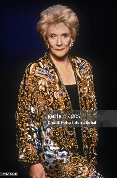American actress Jeanne Cooper stars as Katherine Chancellor in the long-running American TV soap 'The Young and the Restless', circa 1990. She is...