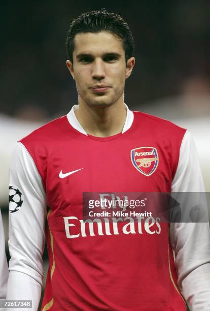 Robin Van Persie of Arsenal poses for a picture before the UEFA Champions League Group G match between Arsenal and Hamburg SV at The Emirates Stadium...