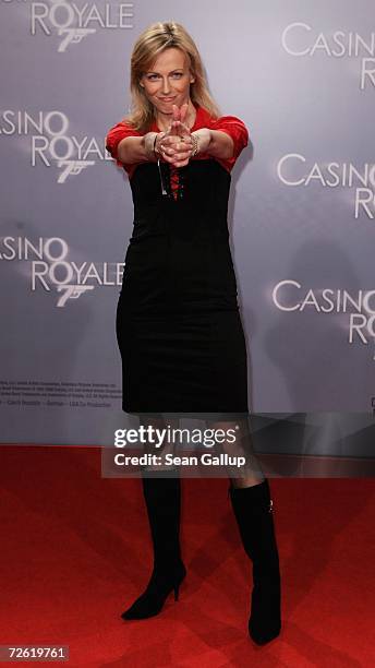Television hostess Inge Posmyk attends the German premiere to "Casino Royale" at the CineStar November 21, 2006 in Berlin, Germany.