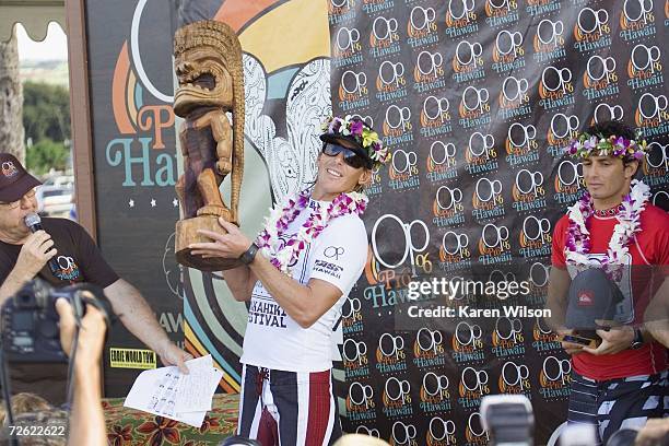 Three times ASP world champion and three times Triple Crown of Surfing champion Andy Irons celebrates winning the men's OP Pro World Qualifying...