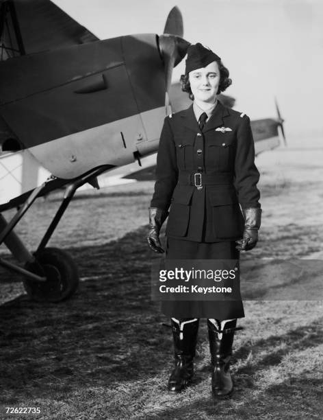 Pilot Joan Hughes at an aerodrome near London, 10th January 1940. She is one of the first women pilots to fly for the Air Transport Auxiliary,...
