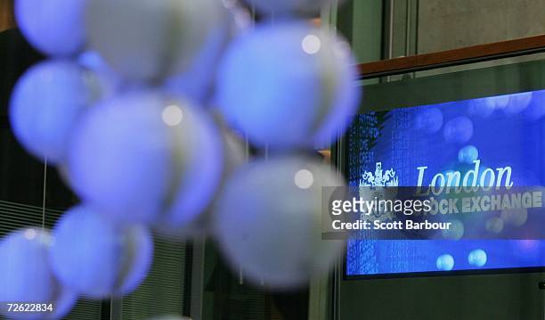 The specially commissioned sculpture called 'The Source', by artists Greyworld is on display at the London Stock Exchange on November 22, 2006 in...