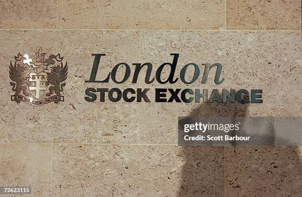 Shadow is cast on the wall inside of the London Stock Exchange on November 22, 2006 in London, England. The London Stock Exchange was founded in 1801...