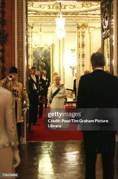 Queen Elizabeth II hosts a reception at Buckingham Palace for members of the diplomatic corps on November 21, 2006 in London, England.