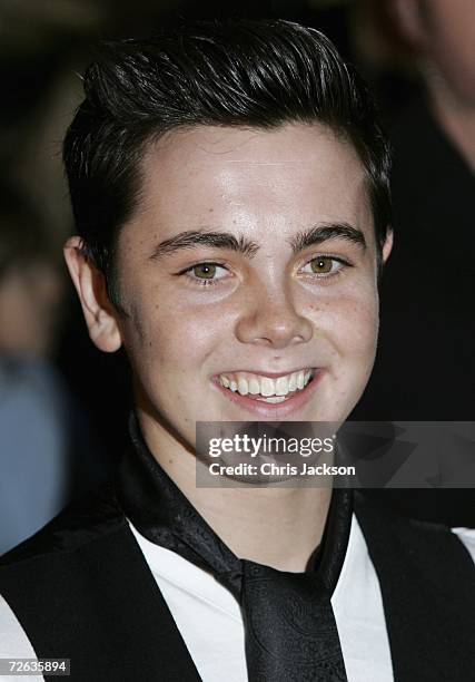 Singer Ray Quinn from The X Factor attends the UK Premiere of the movie 'Flushed Away' held at the Empire Leicester Square on November 23, 2006 in...