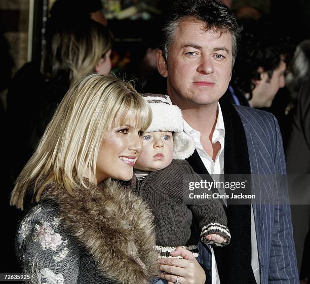 Actor Shane Richie with Christie Goddard and their baby attend the UK Premiere of the movie 'Flushed Away' held at the Empire Leicester Square on...