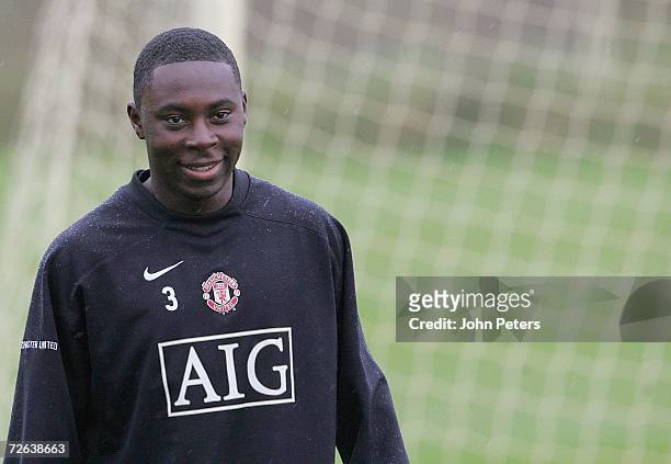 Young American soccer star Freddy Adu trains with Manchester United at Carrington Training Ground on November 24 2006, in Manchester, England.