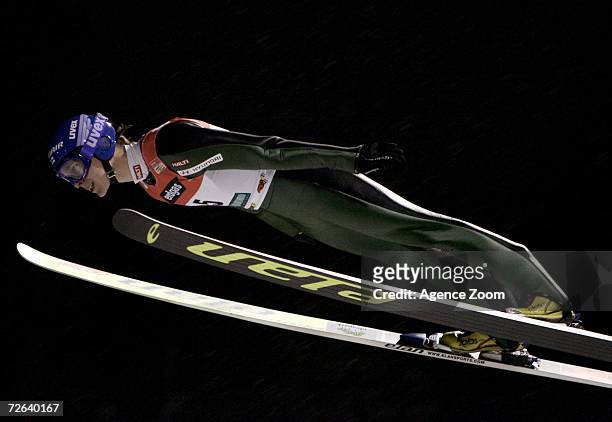 Arttu Lappi of Finland in action at the first Skijumping event of the season, at the FIS World Cup Nordic Opening 2006 on November 24, 2006 in...