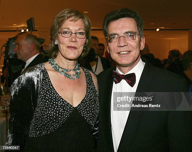 Thomas de Maiziere and wife Martina de Maiziere attend the German Bundespresseball on November 24, 2006 in Berlin, Germany.