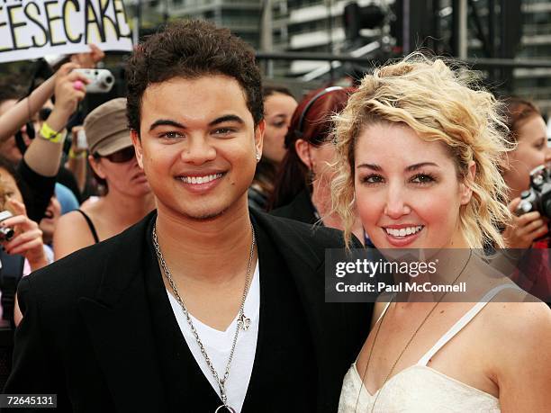 Singer Guy Sebastian and Jules Egan arrive at the Australian Idol Grand Final 2006 at the Sydney Opera House on November 26, 2006 in Sydney,...