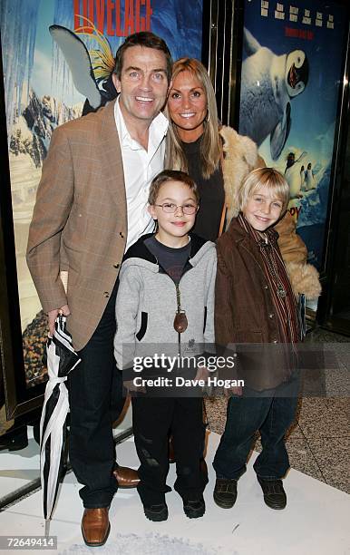 Actor Bradley Walsh, his wife Donna and family arrive at the UK Premiere of "Happy Feet" at Empire Cinema, Leicester Square on November 26, 2006 in...