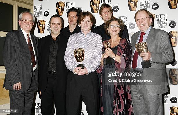 Actor Richard Armitage and the crew of 'The Giblet Boys' pose in the awards room with the Drama award at the 11th British Academy Children's Film &...