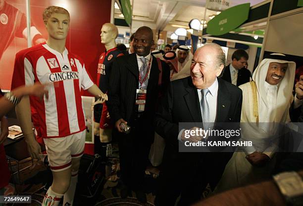 Dubai, UNITED ARAB EMIRATES: FIFA president Joseph Blatter and Asian Football Confederation president Mohammed bin Hammam attend the opening of the...