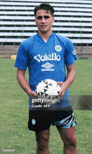 Picture taken during the 1990-91 season of Italian defender Fabio Cannavaro as he was at the Naples football academy.The 2006 'Ballon d'Or' is due to...