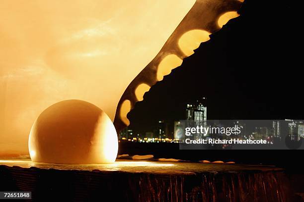 The Pearl monument on The Corniche is shown prior to the start of the 15th Asian Games Doha 2006 November 27, 2006 in Doha, Qatar. The games start on...