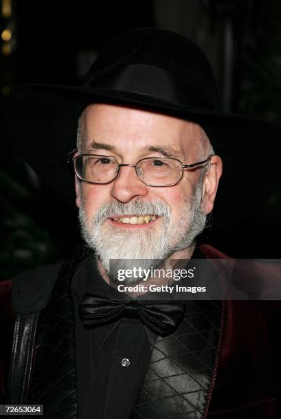 Author Terry Pratchett arrives at the world television premiere of "Hogfather" at the Curzon Mayfair on November 27, 2006 in London, England.