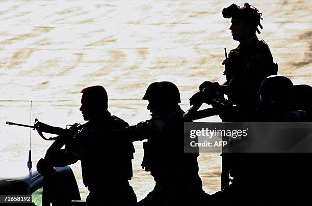 Special forces of the Mexican federal police train at the Benitno Juarez airport as part if a strategy to counter protest movement organized by the...
