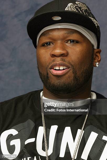 Actor/rapper Curtis "50 Cent" Jackson speaks to the media at the Beverly Wilshire Hotel on November 17, 2006 in Los Angeles, California.