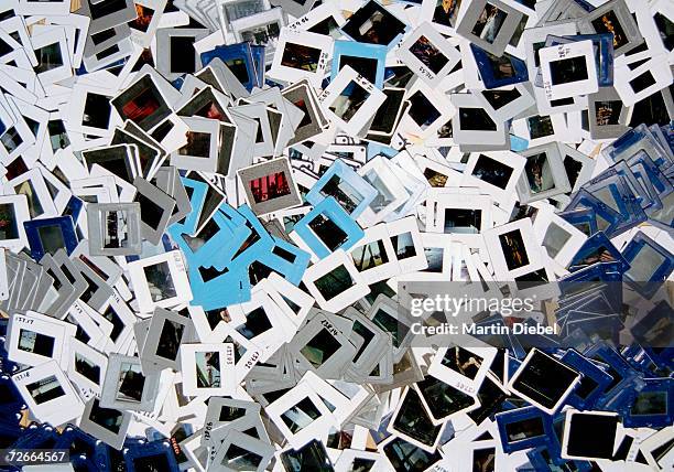 heap of photographic slides - photographic slide stock pictures, royalty-free photos & images