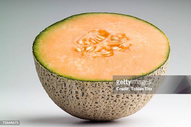 cross section of cantaloupe - muskmelon stock pictures, royalty-free photos & images