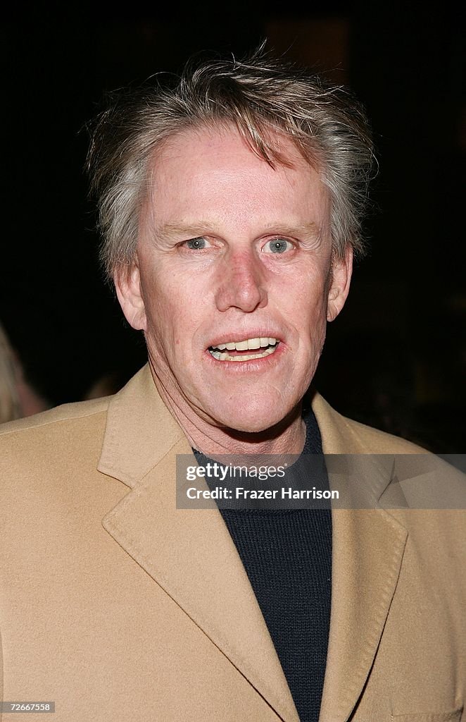 Gary Bus Actor Gary Busey arrives at the Premiere of New Line Cinema's
