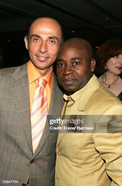 Actor Shaun Toub poses with designer Chris Aire at the Premiere of New Line Cinema's "The Nativity Story" after Party held at the Academy of Motion...
