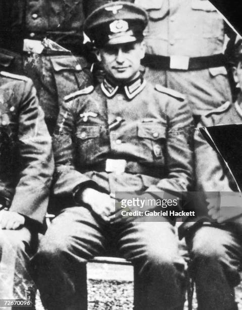German SS officer and Nazi war criminal Klaus Barbie in army NCO uniform, 1944. After the war, Barbie worked for British and American intelligence...
