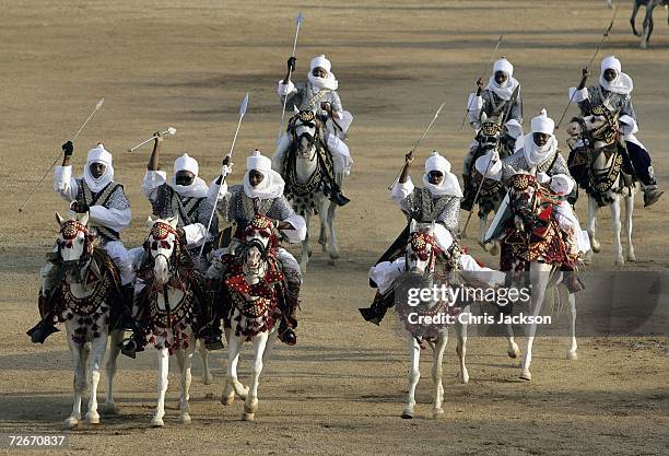 Scenes from a Durbar that Prince Charles, The Prince Of Wales is attending, with, Emir Al Haji Ado Bayero, at the Emirs palace on November 27, 2006...