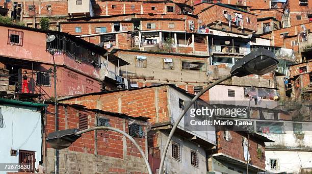 The poor barrio of Coche is seen November 29, 2006 in Caracas, Venezuela. Despite daily problems with fresh water and electricity, residents of the...