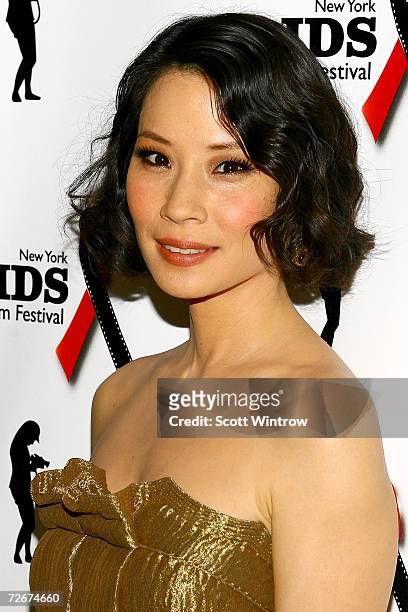 Actress Lucy Liu arrives for screening of "3 Needles" during the opening of The New York Aids Film Festival held at the United Nations Dag...